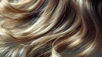 Une femme souriante touche ses cheveux brillants en mangeant une salade, illustrant les bienfaits de l’alimentation pour les cheveux.