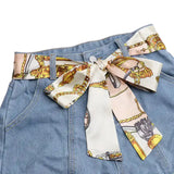 Ceinture Foulard Blanc Et Dorée
