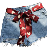 Ceinture Foulard Rouge Cœur