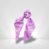 Chouchou Foulard Blanc Violet Blanc