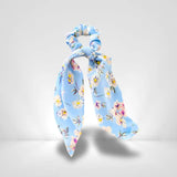 Chouchou Foulard Bleu Fleuri