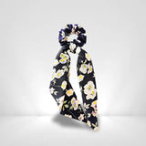 Chouchou Foulard Noir Floral