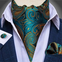 Foulard Ascot Bleu Doré