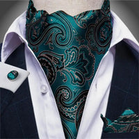 Foulard Ascot Soie Bleu Canard