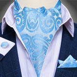 Foulard Ascot Soie Bleu Ciel