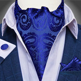 Foulard Ascot Soie Bleu Foncé