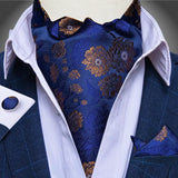 Foulard Ascot Soie Bleu Nuit