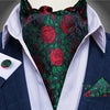 Foulard Ascot Soie Fleur Rose