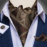 Foulard Ascot Soie Marron