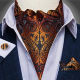 Foulard Ascot Soie Orange Dorée