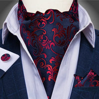 Foulard Ascot Soie Rouge Et Noir