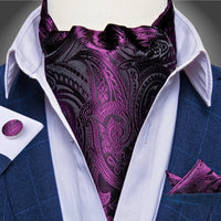 Foulard Ascot Soie Violet Brillant