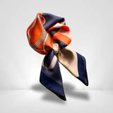 Foulard Bleu Marine Et Orange