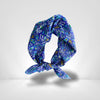 Foulard Carré 100% Coton Bleu