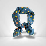 Foulard Carré Coton Femme Bleu