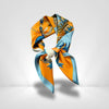 Foulard Carré Orange Bleu