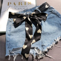 Foulard Ceinture Noir Cœur