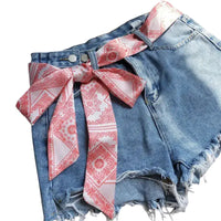 Foulard Ceinture Pantalon Rose