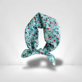 Foulard Coton Carré Bleu Fleuri