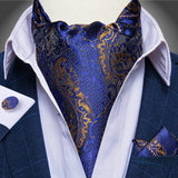 Foulard Cravate Homme Soie Bleu