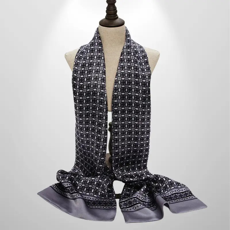 Foulard en Soie Homme Gris Argenté – Foularchic