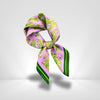 Foulard en Soie Rose Et Vert