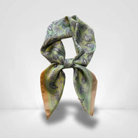 Foulard en Soie Vert Imprimé