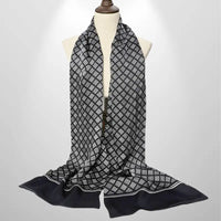 Foulard Long Imprimé en Soie Homme Noir