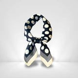 Foulard Soie Bleu à Pois Blanc