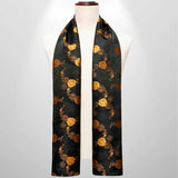 Foulard Soie Homme Noir à Fleurs