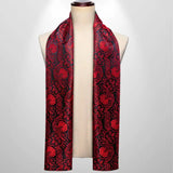 Foulard Soie Homme Noir à Fleurs Rouge