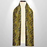 Foulard Soie Homme Noir et Jaunes Baroque