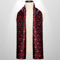 Foulard Soie Homme Noir et Rouge