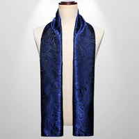 Foulard Soie Homme Tissé Bleu Nuit