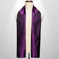 Foulard Soie Homme Violet et Noir