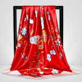 Grand Carré de Soie Foulard Rouge