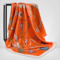 Grand Foulard Carré Femme Orange