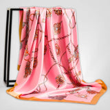 Grand Foulard Carré Femme Rose