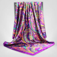 Grand Foulard Carré Femme Violet