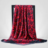 Grand Foulard Carre Rouge Et Noir