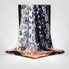 Grand Foulard en Satin Bleu Blanc