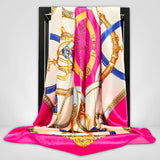 Grand Foulard en Satin Rose Fuchsia