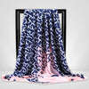 Grand Foulard en Soie Bleu Et Rose