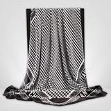 Grand Foulard en Soie Femme Noir Blanc