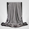 Grand Foulard en Soie Femme Noir Blanc