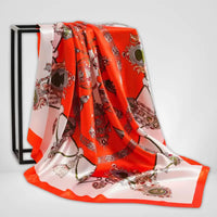 Grand Foulard en Soie Rouge