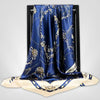 Grand Foulard Femme Soie Bleu