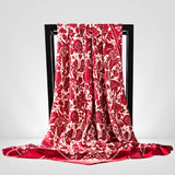 Grand Foulard Femme Soie Rouge