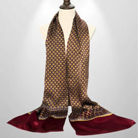 Long Foulard En Soie Bordeaux Homme