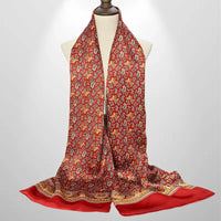 Long Foulard En Soie Rouge Homme